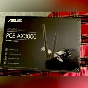 ASUS PCE-AX3000 WiFi 6 Adapter with 2 External Antennas.